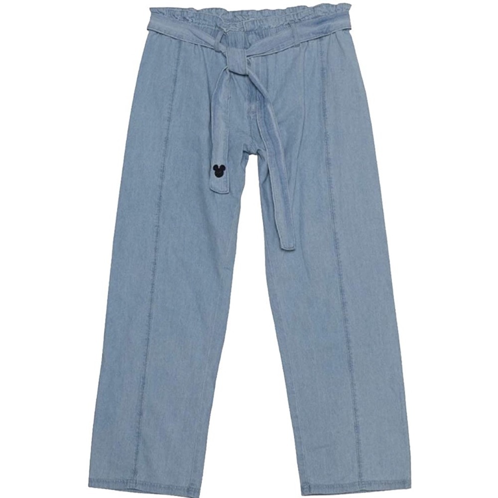 Junk Food Mickey Mouse Chambray Wide Leg Pants
